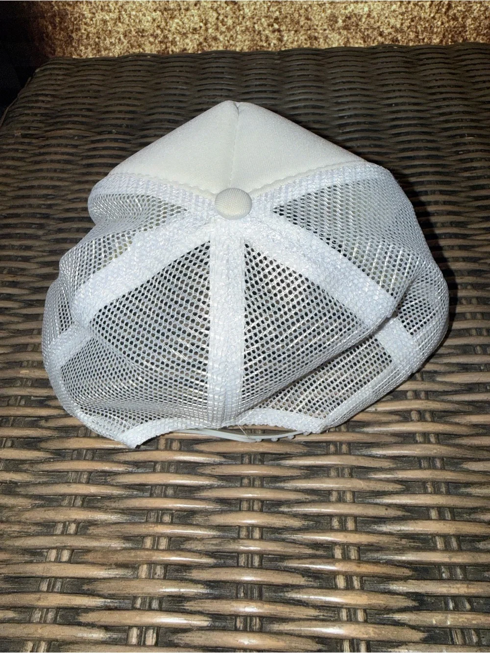 SHEIN White Trucker Hat with Pink Bow Accent
